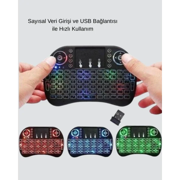 Işıklı Q Klavye – Entegre Touchpad Ergonomik Tasarım ve Türkçe Karakter Desteği