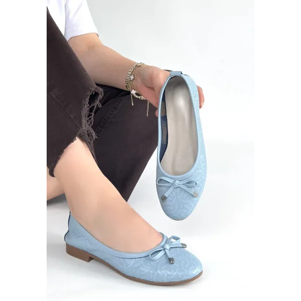 Jnues Mavi Deri Babet Ayakkabı