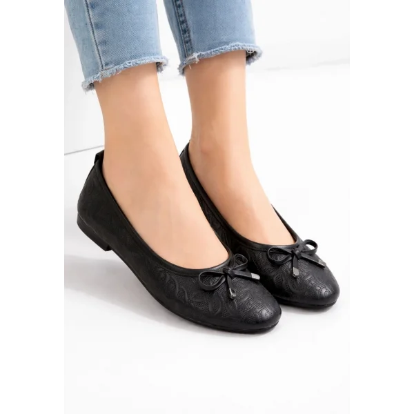 Jnues Siyah Deri Babet Ayakkabı