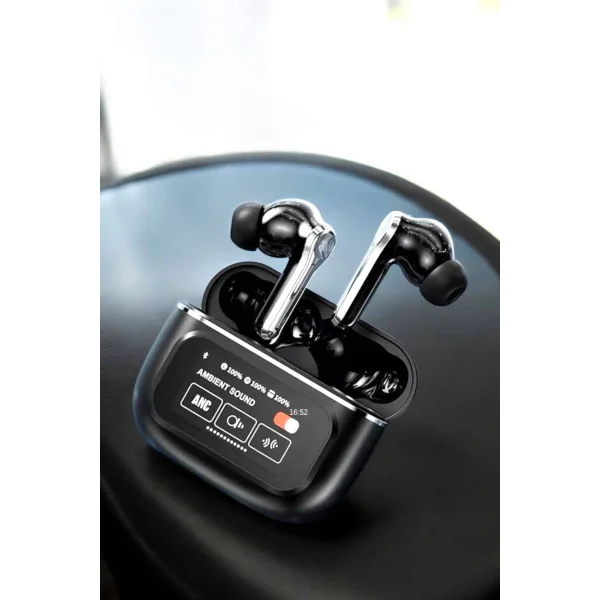 Kablosuz Bluetooth Kulaklık Ekranlı Uzun Şarj Süreli ANC Destekli