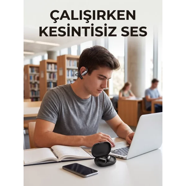 Kablosuz Spor Kulaklığı Kulak Kancalı Bluetooth Kulaklık Şarj Kutulu