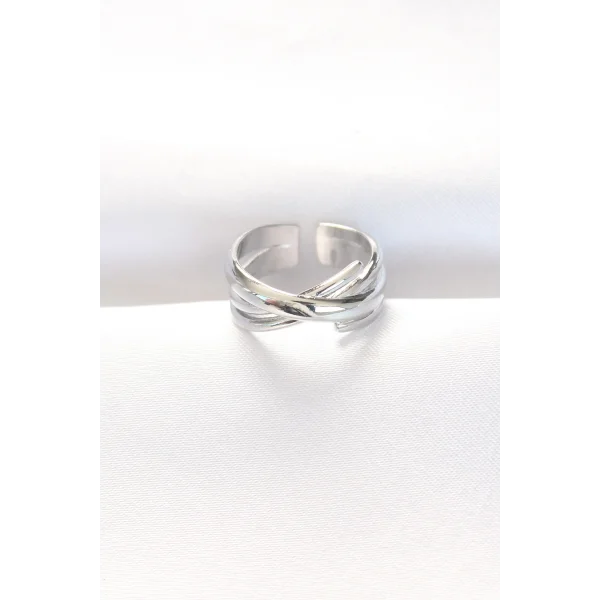 Kalın Silver Renk Ayarlanabilir Yüzük