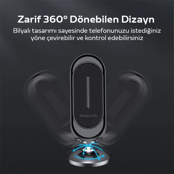KUULAA Universal Mıknatıslı Standlı Cep Telefon Araç Tutucu Aluminum-(5775)