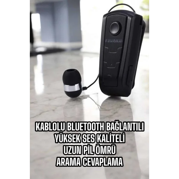 Makaralı Bluetooth Kulaklık Çağrı Cevaplama Kablolu Uzun Pil Ömrü