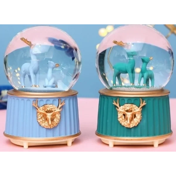 Mavi-yeşil Geyik Kar Küresi Küçük Boy
