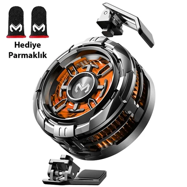 MEMO CX08 iOS Android Soğutucu 15W Manyetik + Arka Klips 2si 1 Arada Yarı İletken Soğutma Fanı Radyatörü-(5775)