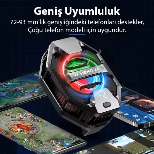 MEMO DL20 AI Yarı İletken Dondurucu Arka Klipsli Soğutma Radyatörü IPhone Android PUBG Oyun Soğutucu 3 Aşamalı-(5775)
