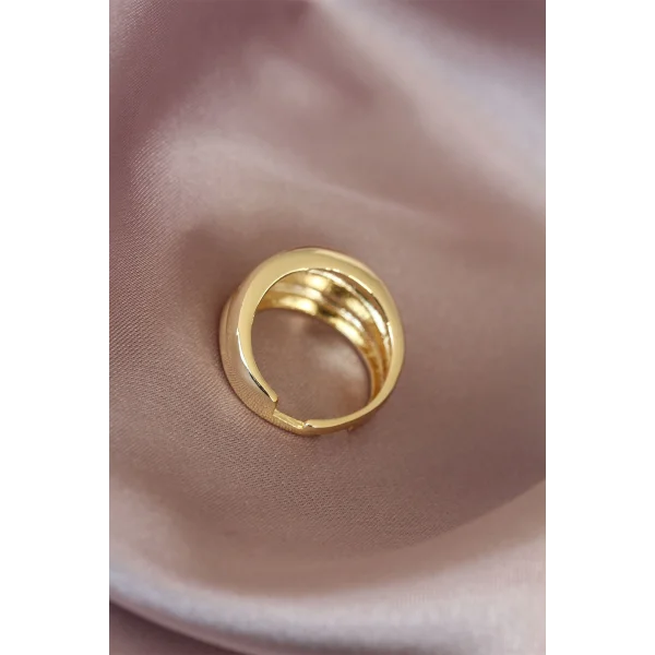 Metal Gold Renk Ayarlamalı Kadın Yüzük