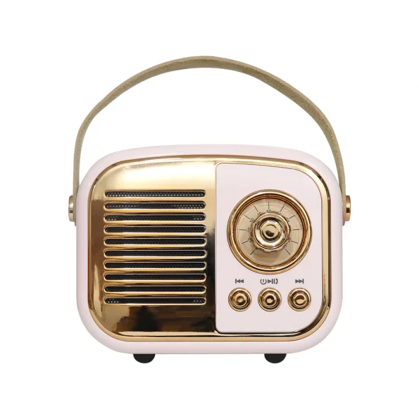 MIKADO MD-24BT Echoes Pembe 3W Taşınabilir USB/TF Kart/Bluetooth 800mAh Klasik Retro Müzik Kutusu(1923)