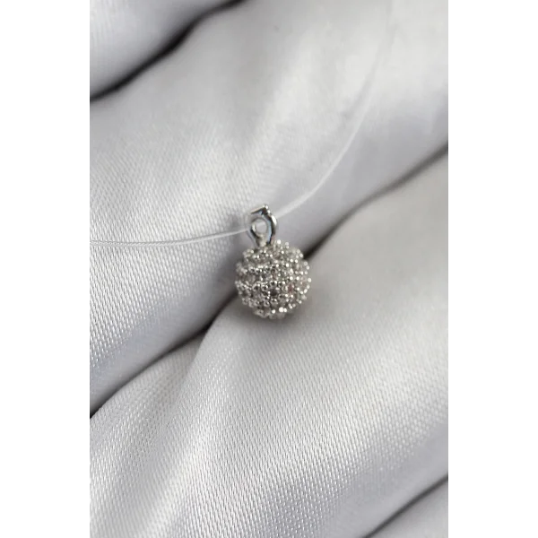 Misineli Topcuk Model Gümüş Renk Hayalet Kolye