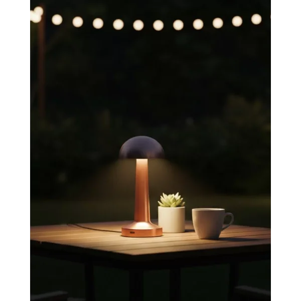 Modern Bronz Masa Lambası 3 Renk LED Dokunmatik Şarjlı Model