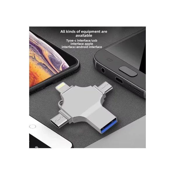 Otg 4in1 Cep Telefonu Çok Fonksiyonlu Usb Flash Bellek 128 Gb Type-c, Micro Sd Ve Kart Okuyucu