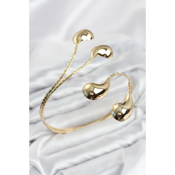 Pazu Bileklik Gold Renk Pirinç Damla Model