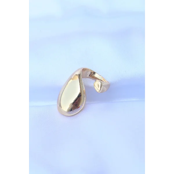 Pirinç Gold Renk Ayarlanabilir İri Bombeli Yüzük