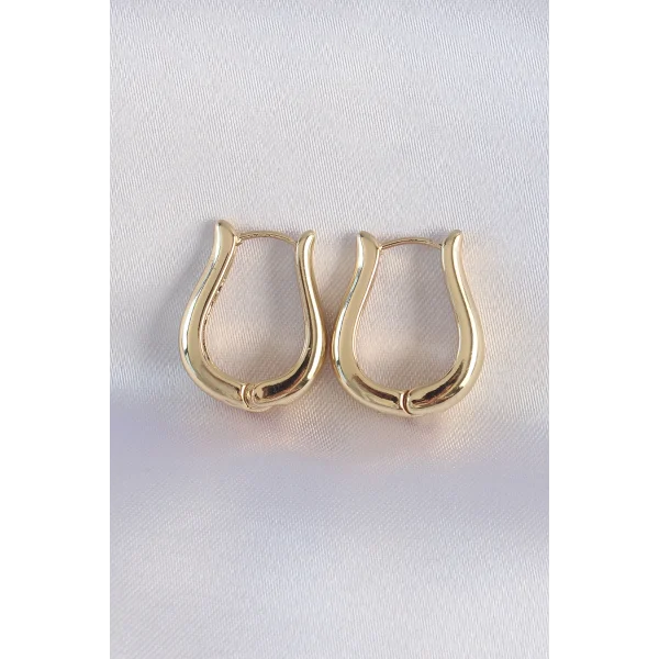 Pirinç Gold Renk İçi Boş Gül Küpe