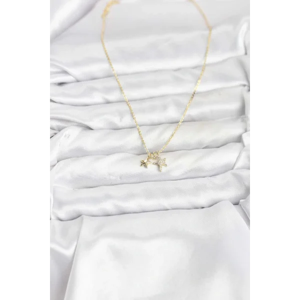 Pirinç Gold Renk Yıldız Minimal Kadın Kolye