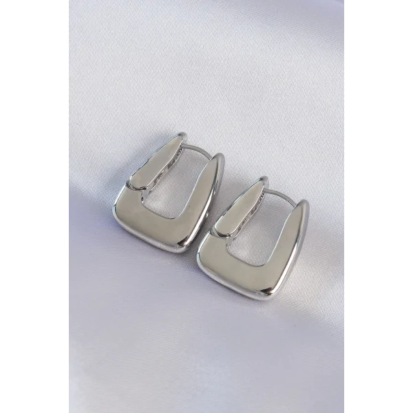 Pirinç Gümüş Renk Kalın Küpe