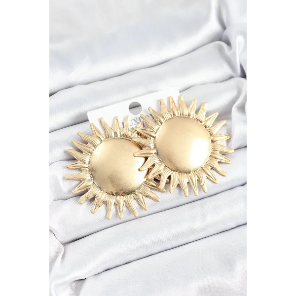Pirinç Güneş Model Gold Renk Kadın Küpe