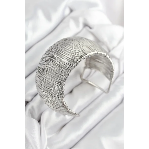 Pirinç Tel Sarma Model Gümüş Renk Kadın Bileklilk