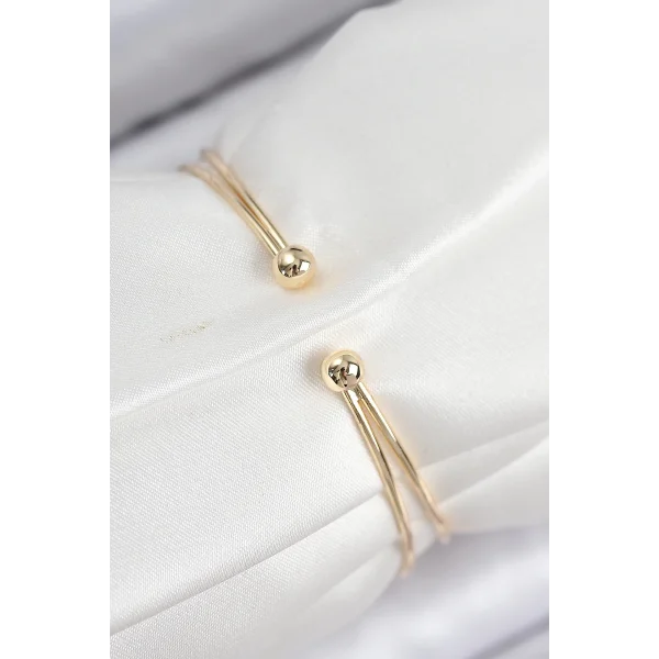 Pirinç Zirkon Taşlı Baget Model Gold Renk Kadın Bileklik