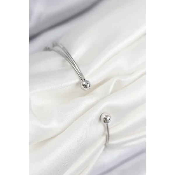 Pirinç Zirkon Taşlı Yonca Model Gümüş Renk Kadın Bileklik