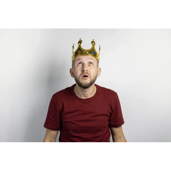 Plastik Kral Tacı Altın Renk Yetişkin Boy 55 Cm