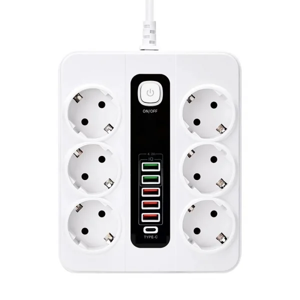 Hp-h04 3000w 10amper 6’lı 2metre Uzatma Kablolu Çoklu Termal Akım Priz