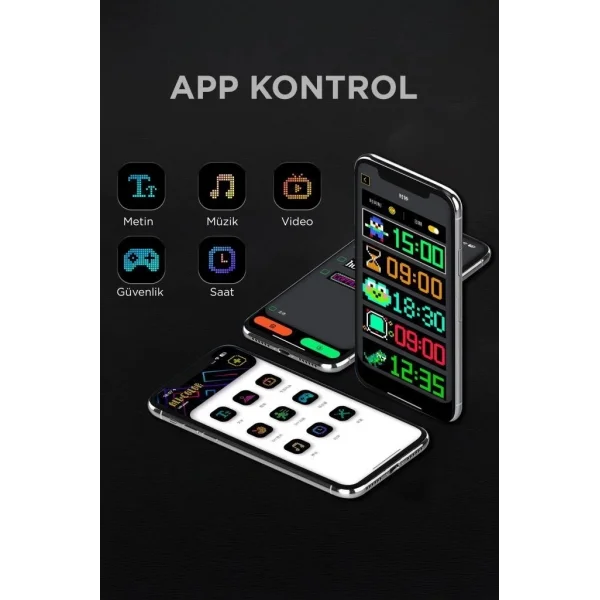 Rp937 Led Matrix Panel 16x64cm Telefon Kontrollü Kayar Led Animasyon Aydınlatma