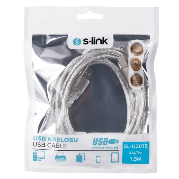 S-LINK SL-U2015 USB Yazıcı Kablosu 15 Metre(1923)