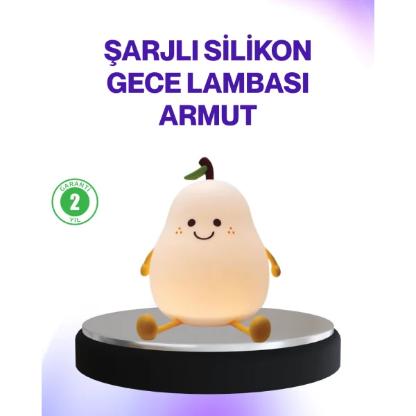 Şarjlı Armut Masa Lambası Renk Değiştiren LED Gece Işığı