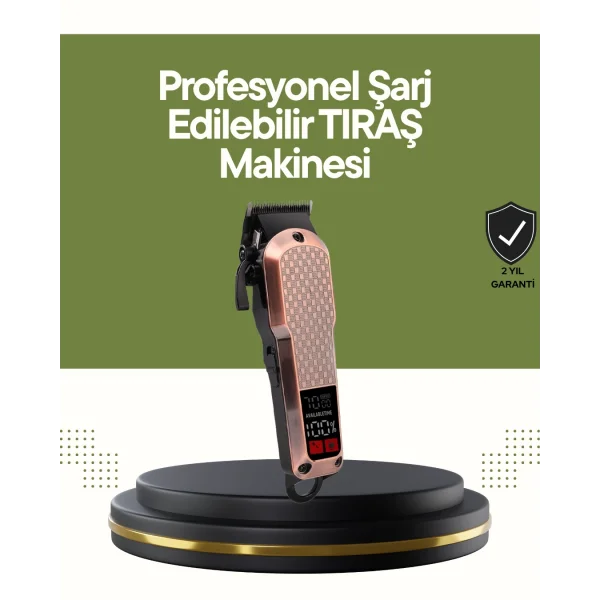 Şarjlı Saç Kesme Makinesi – 4 Kademeli Ayar LCD Ekran ve Hızlı Şarj Desteği
