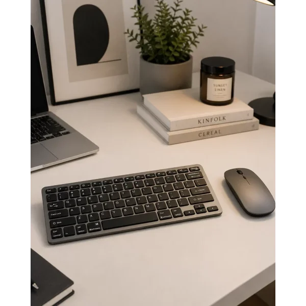 Sessiz Kullanım Sunan Bluetooth Klavye Mouse Seti Çoklu Cihaz Uyumlu