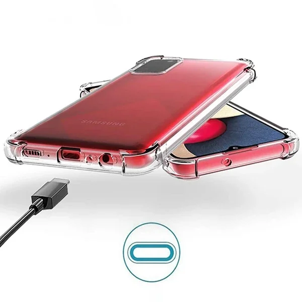 SM Galaxy A02S - M02S Anti-Drop Shockproof Darbe Emici Silikon Kılıf-(5775)