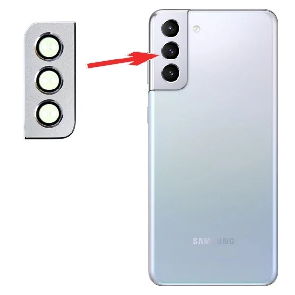 Sm Galaxy S21 Plus G996 Metal Çerçeveli Kamera Lens Koruyucu Full Set-(5775)