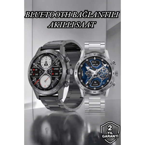 Suya Dayanıklı Dokunmatik Akıllı Saat Bluetooth 5.0 Sesli Asistan ve Sağlık Takibi