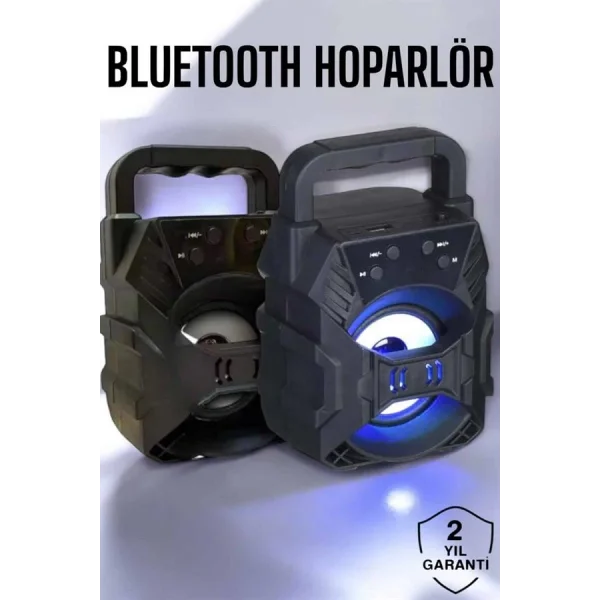 Taşınabilir Bluetooth Hoparlör Led Işıklı Uzun Pil Ömrü