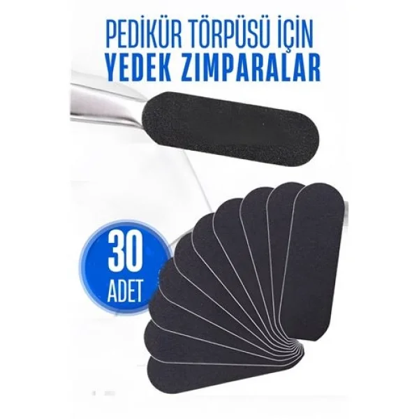Turk Ayak Törpü Yedeği Yapışkanlı Törpü Zımparası Pedikür Törpü Yedeği 30 ADET