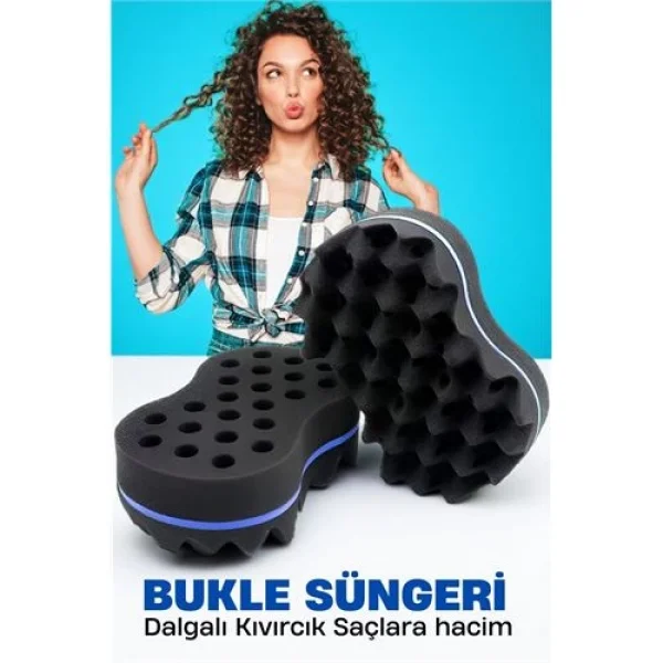 Turk Bukle Süngeri Dalgalı Kıvırcık Saçlara Bakım Süngeri