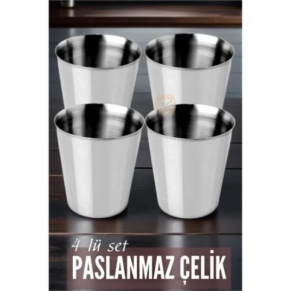 Turk Çelik Bardak Seti 4 Adet Fazio Giacinto Design