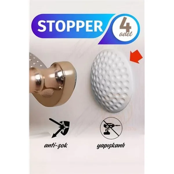Turk Kapı Stopperi Golf Topu Model Kapı Çarpma Önleyici 4 Adet