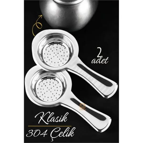 Turk Klasik Çay Süzgeci 304 Paslanmaz Çelik 2 ADET