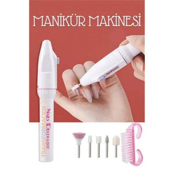 Turk Pilli Manikür Makinesi Tırnak Törpü Seti