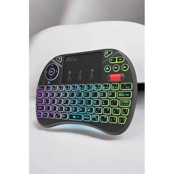 TV Uyumlu Mini Klavye Q Klavye Işıklı Tüm Cihazlara Uyumlu