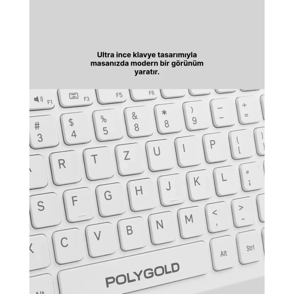 USB Alıcılı Kablosuz Klavye Mouse - Geniş Uyumluluk Sessiz Tuşlar