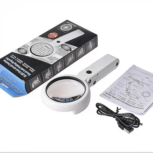 Usb Şarj Edilebilir Katlanabilir 3.510x Büyüteç 8 Ledli Masa Ve Eliçin  Taşınabilir Büyüteç Fs90rc