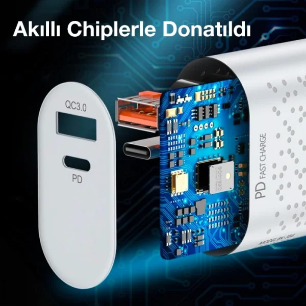 USLİON 20W USB QC3.0 Şarj PD3.0 Hızlı Şarj Aleti Şarj Başlık-(5775)