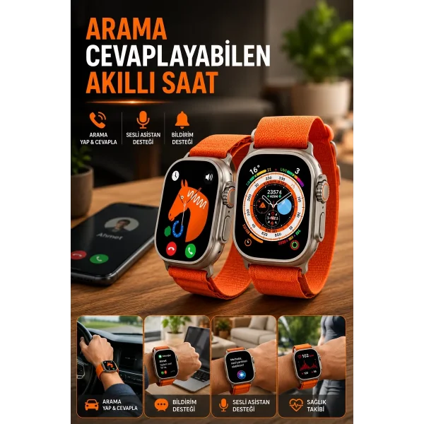 Uyku ve Nabız Takipli Wireless Şarjlı Akıllı Saat Android ve iOS Uyumlu