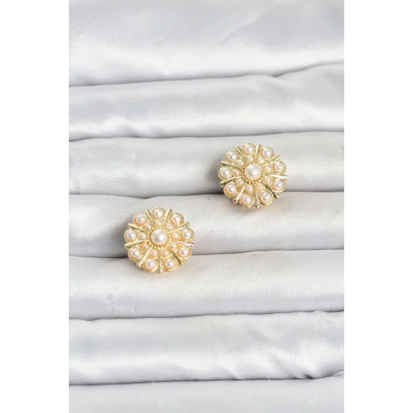 Vintage Model Gold Renk Düğme veya Manşet Broşu
