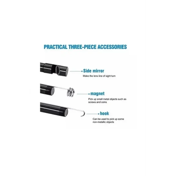 Vtn-02 Endoskop Yılan Video Kamera Led’li 2 Metre 7 Mm Sert Kablo Su Geçirmez