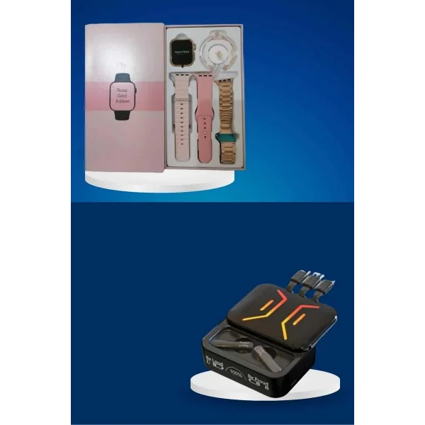 Wireless Şarjlı Akıllı Saat ve Dijital Göstergeli Kablosuz Bluetooth Kulaklık Nabız Ölçer